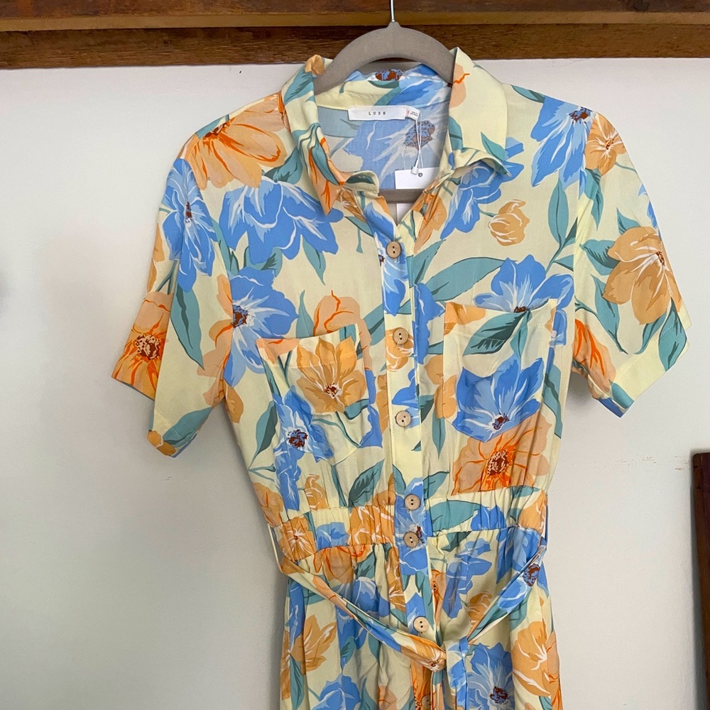 Floral button up midi dress
